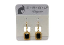 Aretes Rectangular Frau Elegance con zirconia Color Negro y plateadas