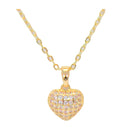 Nuevo-Frau Elegance Collar Dorado - Corazon con Zirconia