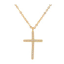 Nuevo-Frau Elegance Collar Dorado - Cruz Delgada con Zirconia