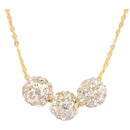 Nuevo-Frau Elegance Collar Dorado - 3 Bolitas con Zirconia