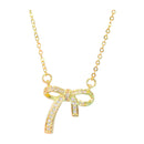 Nuevo-Frau Elegance Collar Dorado - Moño con caida con Zirconia
