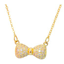 Nuevo-Frau Elegance Collar Dorado - Moño con Zirconia