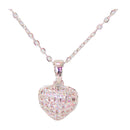 Nuevo-Frau Elegance Collar Plateado Rodio - Corazon con Zirconia