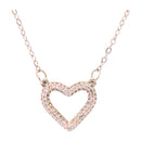 Nuevo-Frau Elegance Collar Plateado Rodio - Silueta de Corazon con Zirconia