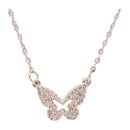 Nuevo-Frau Elegance Collar Plateado Rodio - Mariposa con Zirconia