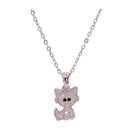 Nuevo-Frau Elegance Collar Plateado Rodio - Gato con Zirconia
