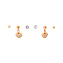 Nuevo-Frau Elegance Set 3 Aretes Corazon