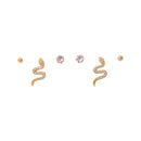 Nuevo-Frau Elegance Set 3 Aretes Serpiente