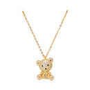 Nuevo-Frau Elegance Collar Golden Oso de peluche  con zirconia