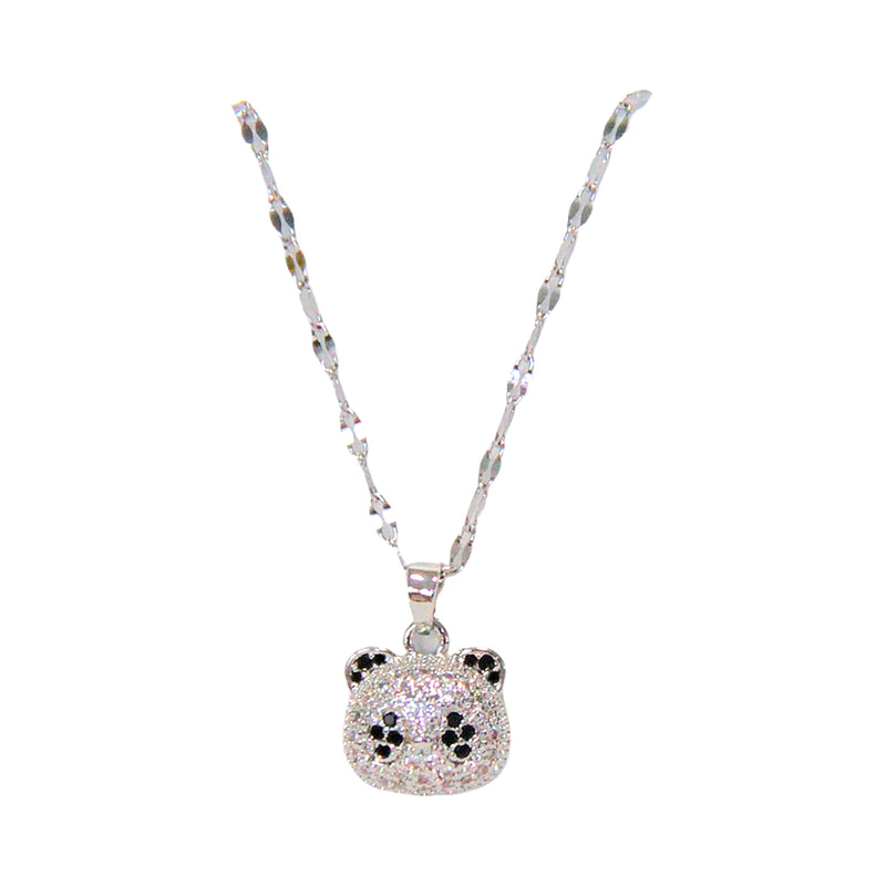 Nuevo-Frau Elegance Collar White K Oso Panda  con zirconia