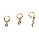 Nuevo-Frau Elegance Set 3 Aretes Serpiente y Gota