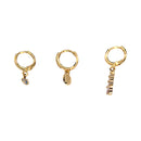 Nuevo-Frau Elegance Set 3 Aretes Tira de zirconia