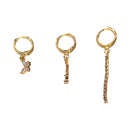 Nuevo-Frau Elegance Set 3 Aretes Mariposa y Tira de zirconia