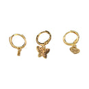 Nuevo-Frau Elegance Set 3 Aretes Mariposa y Corazon con zirconia