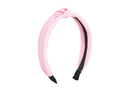 Diadema con Nudo para el Cabello Tela Textura Color Rosa Pastel