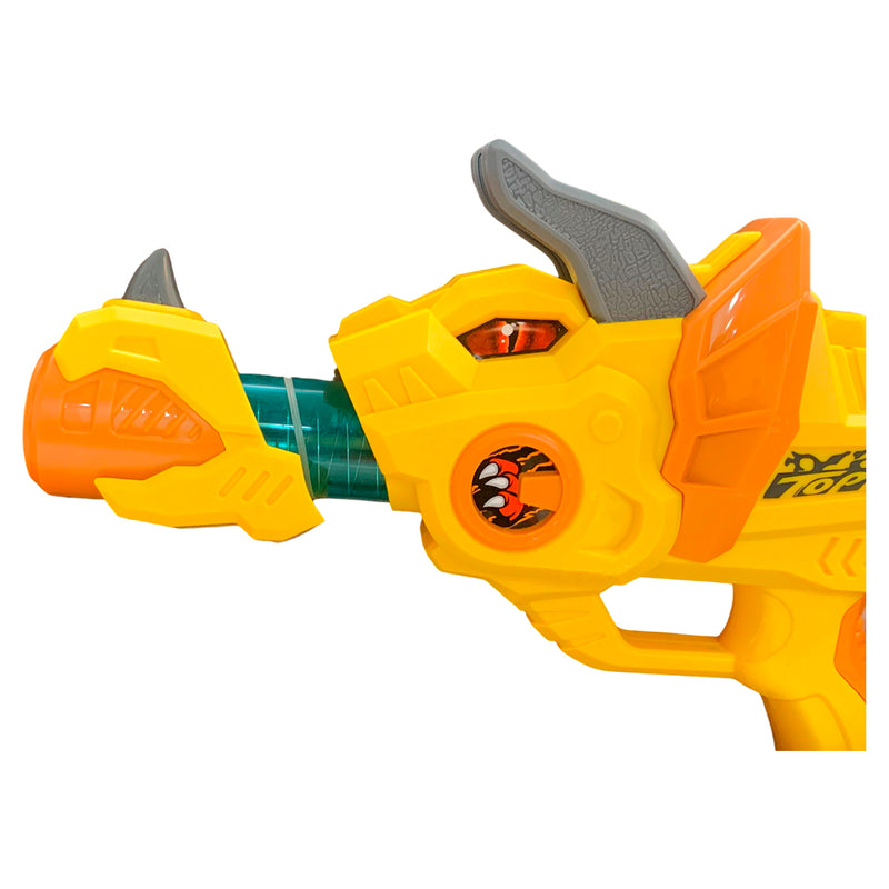 Pistola de Dinosaurio con Pelotas - Air Blasters Triceraptos Amarillo