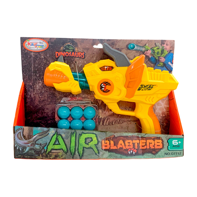 Pistola de Dinosaurio con Pelotas - Air Blasters Triceraptos Amarillo