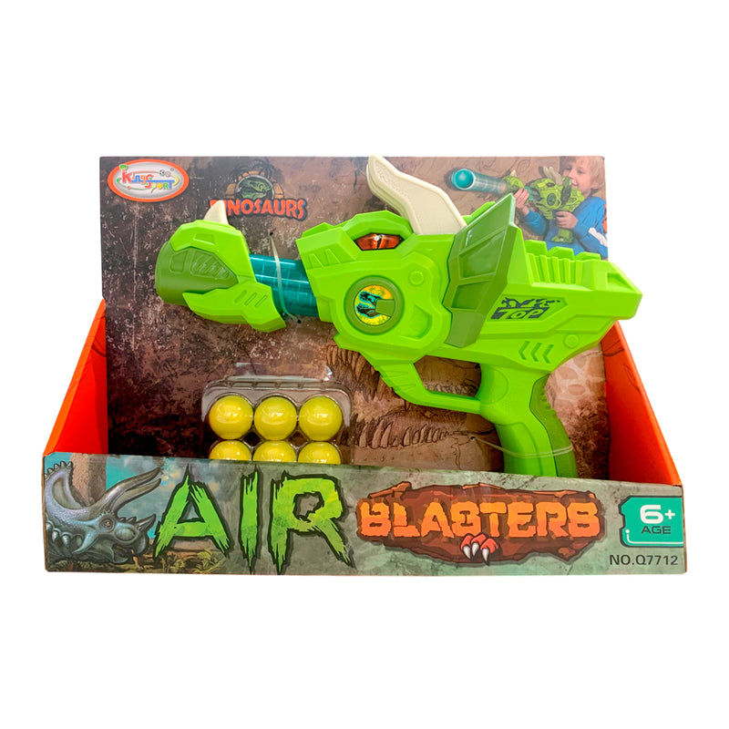 Pistola de Dinosaurio con Pelotas - Air Blasters Triceraptos Verde