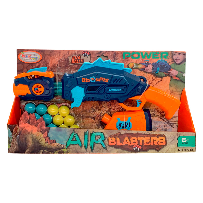 Pistola de Dinosaurio con Pelotas - Air Blasters / Azul con Naranja