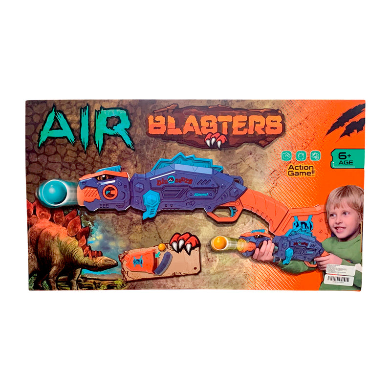 Pistola de Dinosaurio con Pelotas - Air Blasters / Azul con Naranja