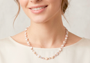 Collar de concha blanca con cristal cubos AB