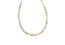 Collar de concha hexagonal rainbow cristal rosa