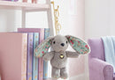 Llavero de Peluche Conejo con Orejas Estampadas Gris