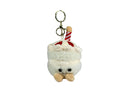 Llavero de Peluche Pastel con Velita Color Blanca