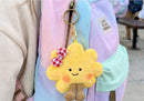 Llavero de Peluche Flor con moño Rojo