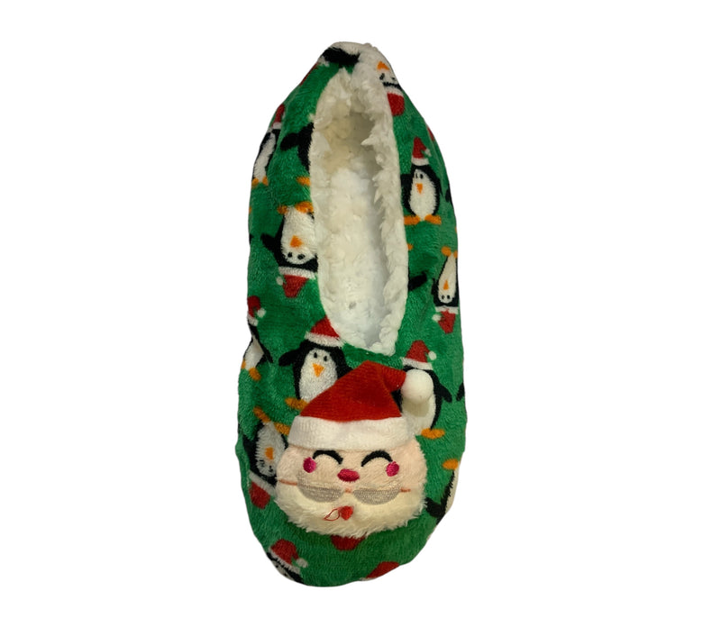 NP. Pantuflas Navidad 3D- Santa Claus con Pinguinos