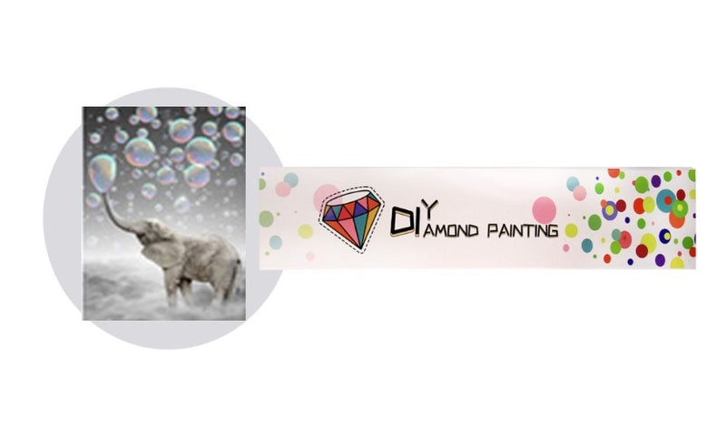 Pintura con Diamantes Elefante con burbujas