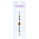 Brazalete de Hilo  Peach con Separador de Mano con cristales y bolitas de colores