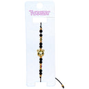 Brazalete de Hilo Purple con Separador de Oso con bolitas blancas