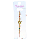 Brazalete de Hilo  Black con Separador de Oso con bolitas blancas