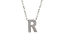 Collar Acero Inoxidable Plateado con Dije Letra A 9x12 mm