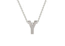 Collar Acero Inoxidable Plateado con Dije Letra A 9x12 mm