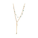 Nuevo-Collar de Acero Inoxidable Dorado con Dije Estrellas y aretes de estrella