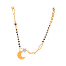 Nuevo-Collar de Acero Inoxidable Dorado con Dije Luna y estrella Blanca