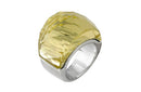 Frau Inoxidable Anillo Acero Inoxidable Plateado Cristal Facetado Jonquil