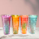 Vaso con popote con acabado greco tapa de dona