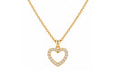 Cadena con dije con cristales Corazon borde Grueso Dorado