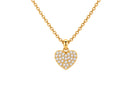 Cadena con dije con cristales Corazon con Piedras Plateado