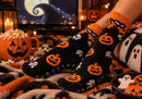 Nuevo-Calcetines fuzzy halloween calabazas negro con naranja