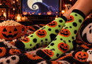 Nuevo-Calcetines fuzzy halloween calabazas verde