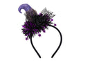 Nuevo-Diadema de halloween con mono y sombrero de bruja morado