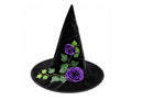 Nuevo-Sombrero negro con flor morada de Bruja Halloween