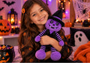 Peluche de halloween patas largas calabaza morada