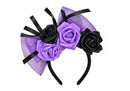 Diadema de Halloween con Moño y Flores (Variedad de Colores)