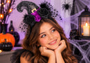 Diadema de Halloween con Gorro de Bruja y Plumas (Variedad de Diseños)