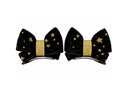 Set de Broches para el Cabello de Halloween Moños Negros y Estrellas Doradas (2 Piezas)